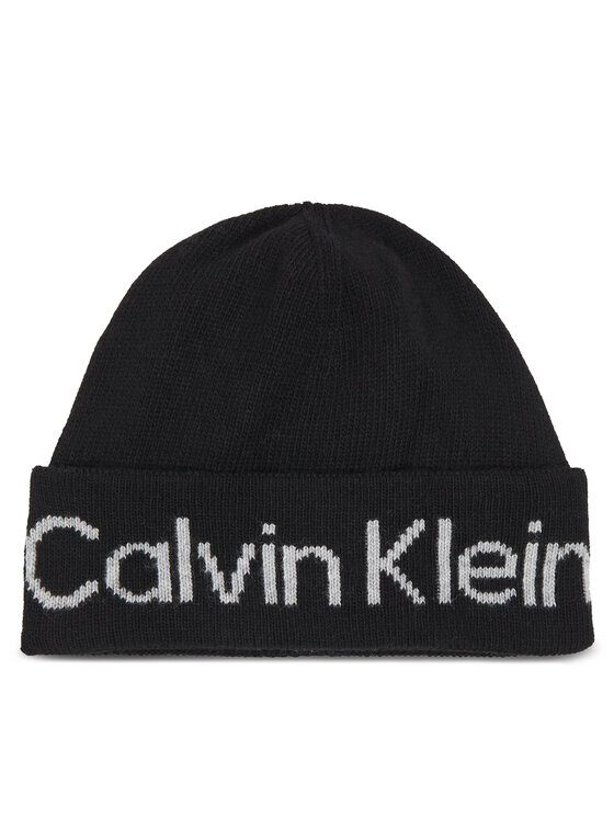 Calvin Klein Cepure Logo Reverso Tonal Beanie K60K611151 Melns