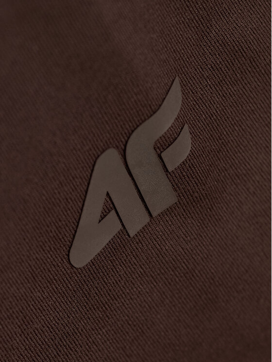 4F 4F Bluzka SPORT OFFICE Brązowy ciemny Slim Fit
