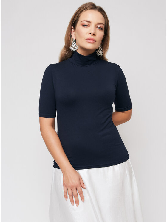Bubala Bubala Bluzka Granat Granatowy Feminine Fit