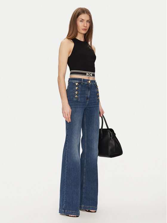 Elisabetta Franchi Elisabetta Franchi Teksad PJ-83D-51E2-V440 Tumesinine Regular Fit