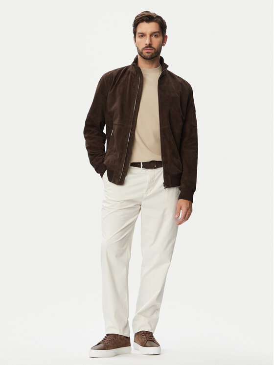 JOOP! JOOP! Geacă de piele 1500158 80100853 Maro Regular Fit