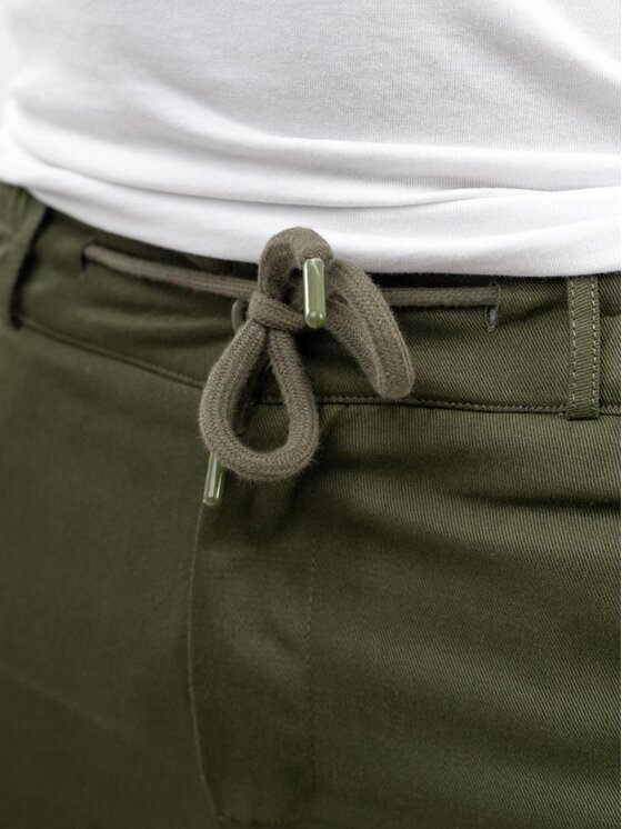 Jigga Wear Jigga Wear Spodnie materiałowe Chino Męskie Oliwkowe M Khaki Regular Fit