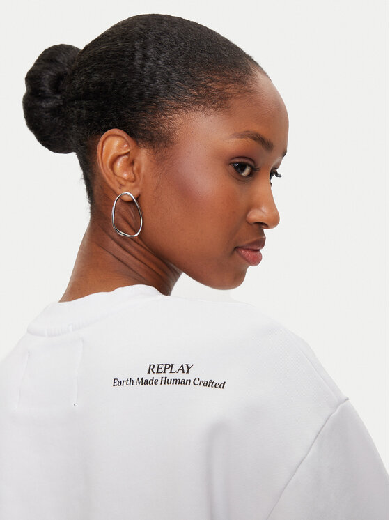 REPLAY REPLAY Bluza W3104D.000.23040P Biały Regular Fit