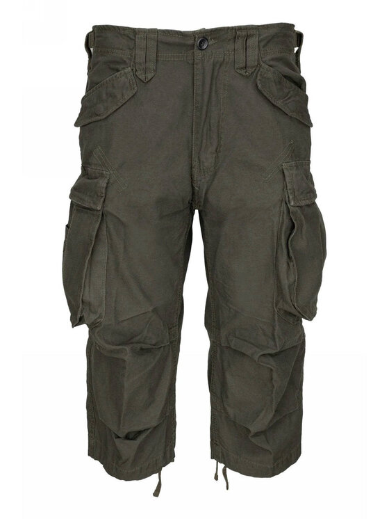 Brandit Brandit Szorty materiałowe 2003.1.M Zielony Regular Fit