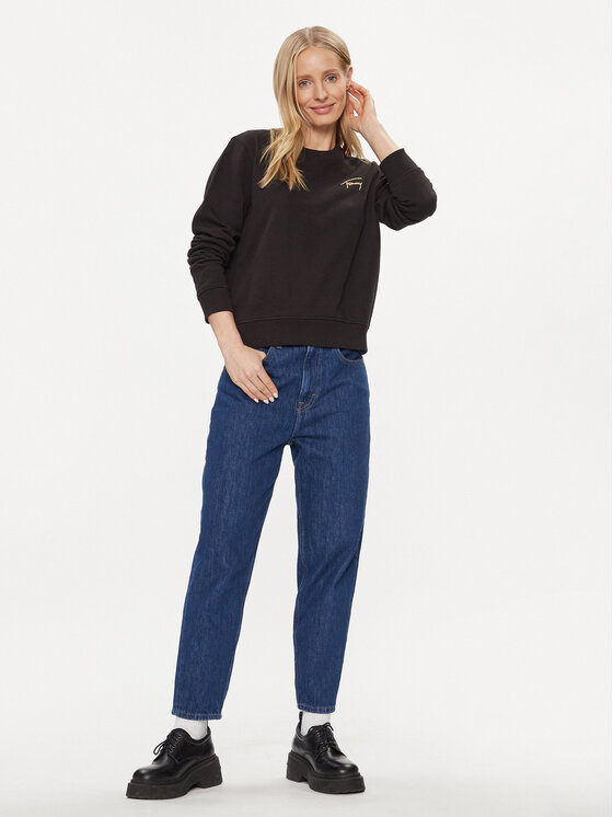 Tommy Jeans Tommy Jeans Bluza Gold Signature DW0DW16906 Czarny Regular Fit