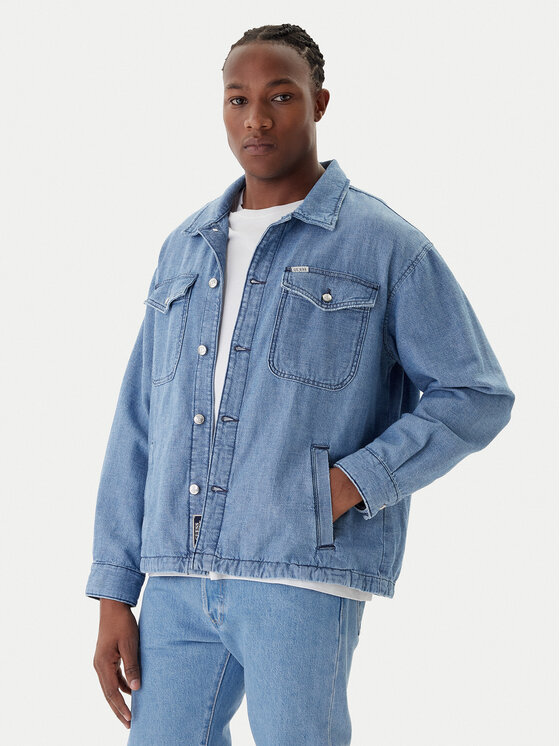 Guess Guess Džinsa jaka M5RN30 D5KW1 Zils Regular Fit