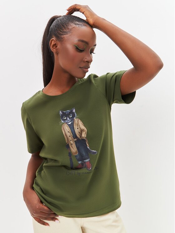 CAT by maniita lacitta CAT by maniita lacitta T-Shirt Printed T-shirt Zielony Regular Fit