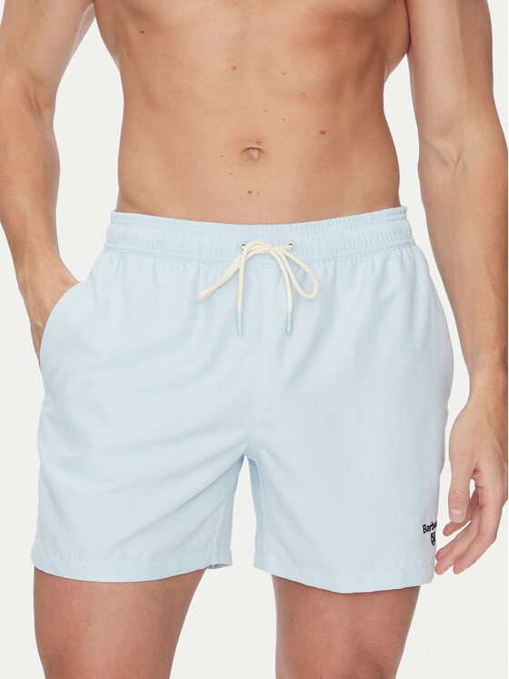 Barbour Barbour Pantaloncini da bagno Staple Logo 5"MSW0064BU61 Celeste Regular Fit