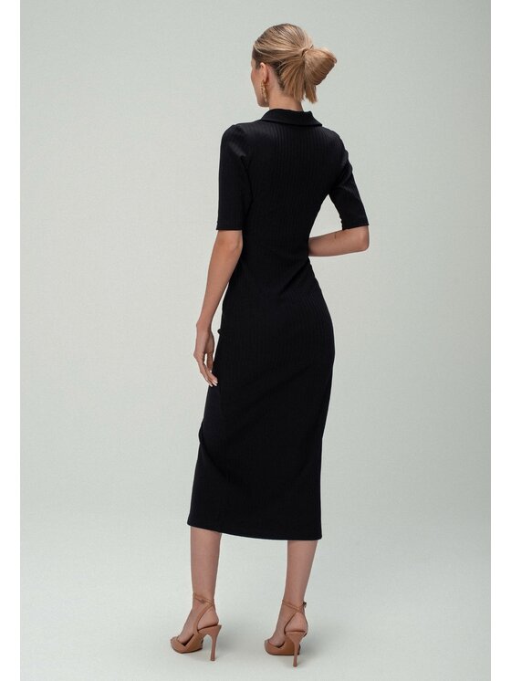 sax35th sax35th Sukienka dzianinowa VERA Czarny Slim Fit