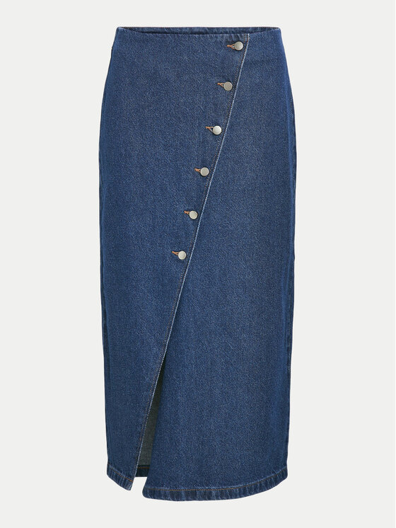 Vila Vila Farmer szoknya Sym 14099725 Kék Regular Fit