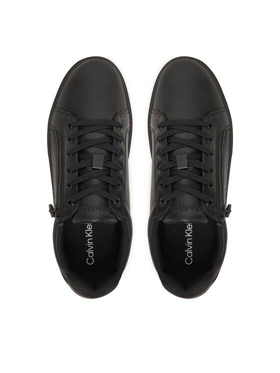 Calvin Klein Calvin Klein Sneakersy Classic Cup Laceup Zip Lth YM0YM01437 Čierna