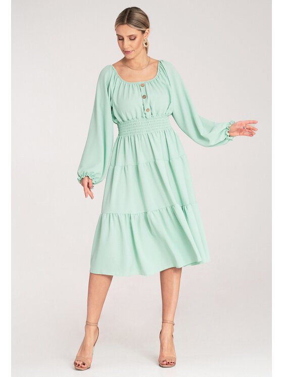 FIGL FIGL Sukienka codzienna M1169 Zielony A-Line Fit