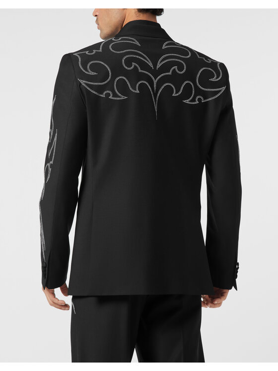 PHILIPP PLEIN PHILIPP PLEIN Marynarka 26095 Czarny Fitted Fit