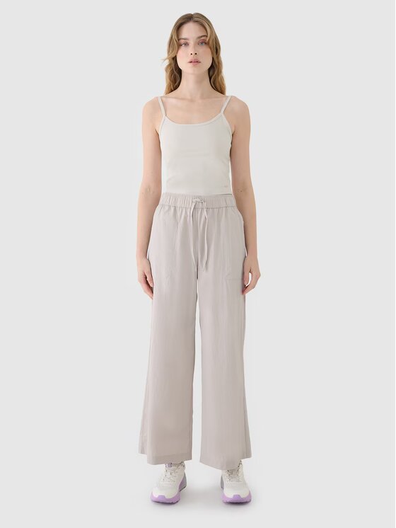 4F 4F Pantaloni di tessuto 4FWSS25TTROF1012-83S Marrone Oversize