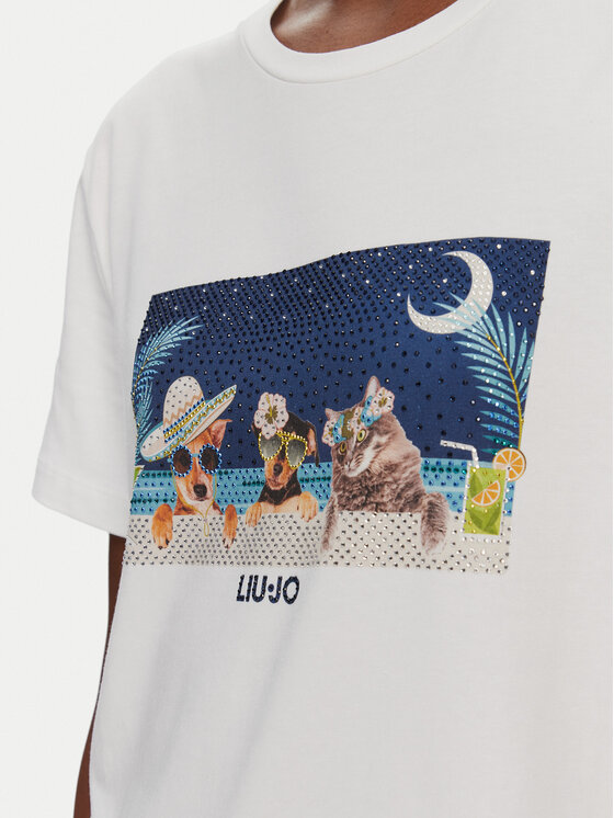 Liu Jo Liu Jo Tricou WA5260 JS003 M9445 Alb Regular Fit