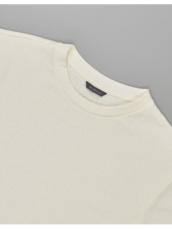 Borgio Borgio T-Shirt jacurso Écru Classic Fit