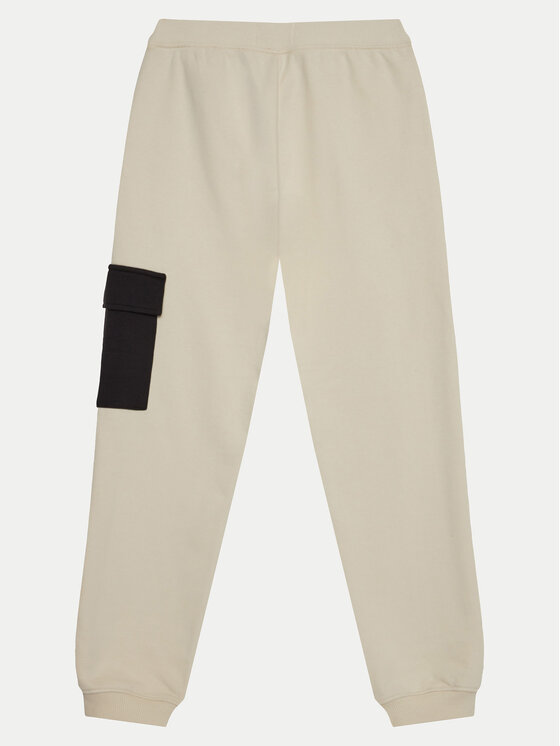 Calvin Klein Jeans Calvin Klein Jeans Pantaloni trening IB0IB02349 Écru Relaxed Fit