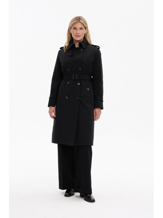 Deni Cler Milano Deni Cler Milano Płaszcz przejściowy T-DC-8071-F5-40-90-1 Czarny Regular Fit
