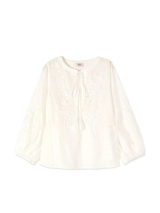 Oltre Oltre Blusa 2064R003157N011 Bianco Regular Fit