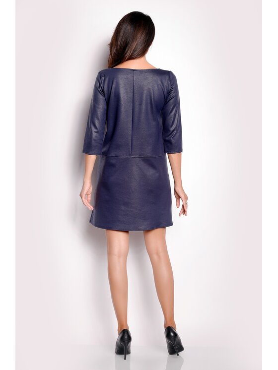 Awama Awama Vestito di maglia A153 Blu scuro Basic Fit