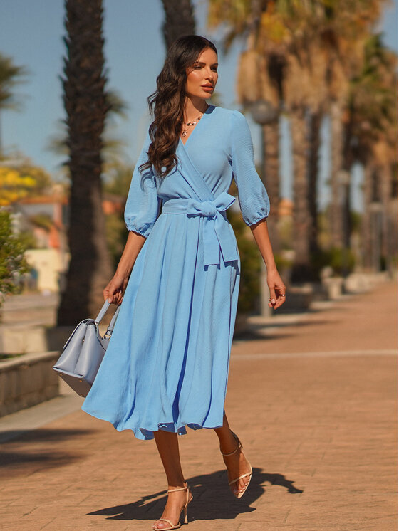 LIDIA KALITA LIDIA KALITA Sukienka koktajlowa Ophélie Niebieski Flare Fit