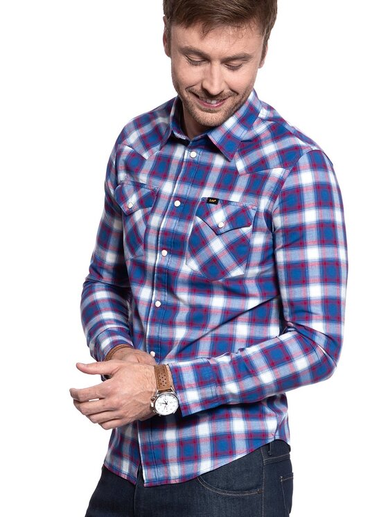 Lee Lee Camicia WESTERN SHIRT Rosso Slim Fit