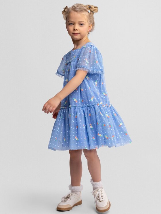 minoti minoti Sukienka elegancka 30DRESS118 Błękitny Regular Fit