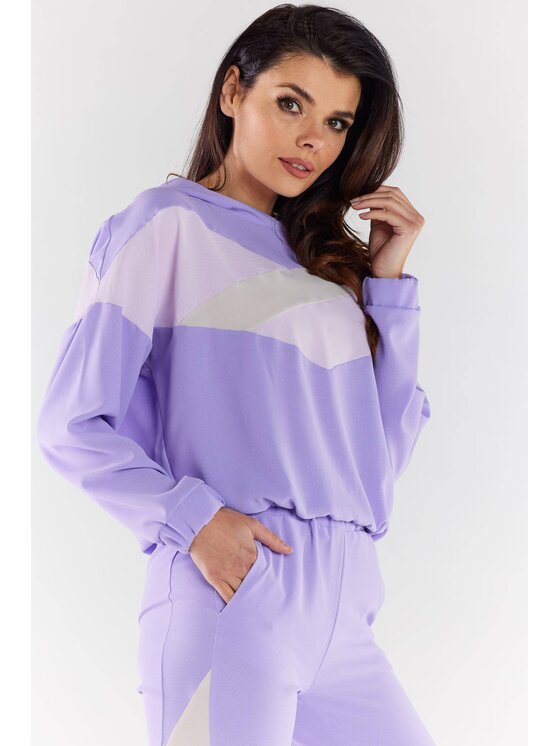 Awama Awama Bluza A497 Fioletowy Basic Fit