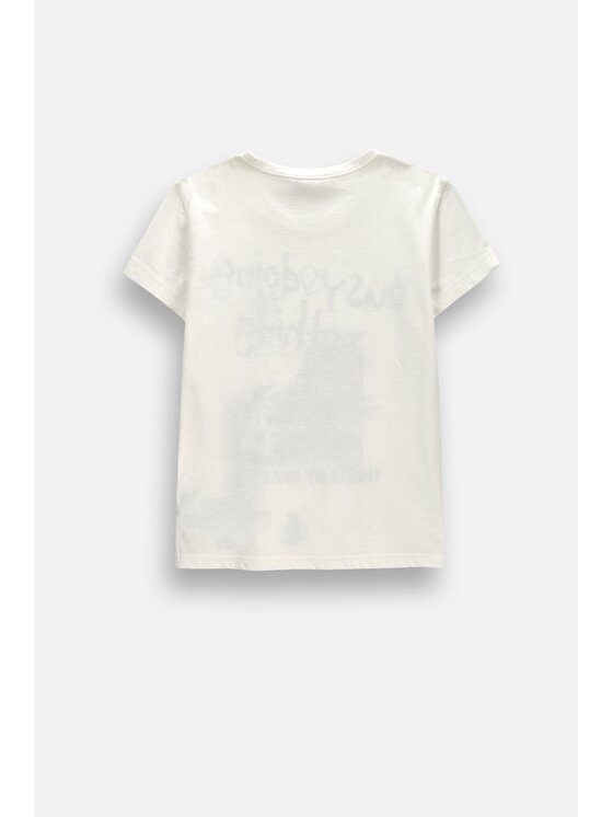 Coccodrillo Coccodrillo T-Shirt ZC6143201TGJ-003 Kremowy Regular Fit