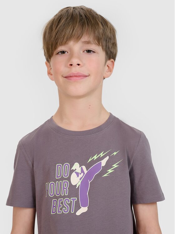 4F 4F Tričko 4FJRSS25TTSHM2643-23S Sivá Regular Fit