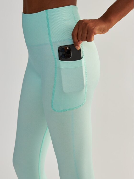 BeShaped BeShaped Legginsy z Kieszeniami Lift Me Up Zielony Shaping Fit