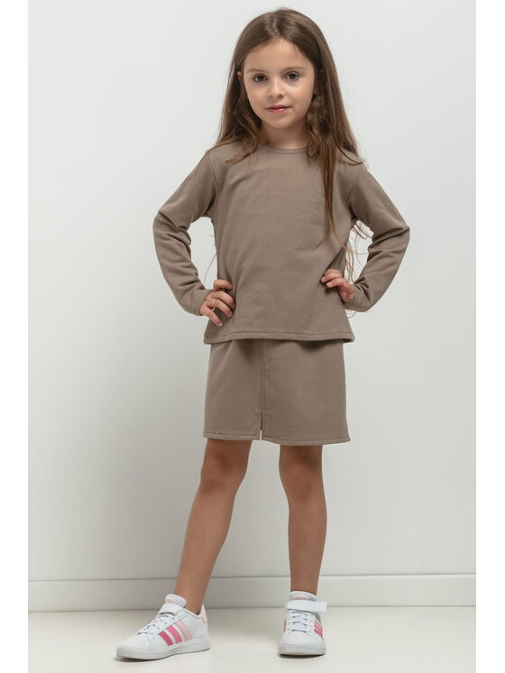 Tessita Tessita Bluza BLUZA MMD41_6_134 Brązowy Basic Fit