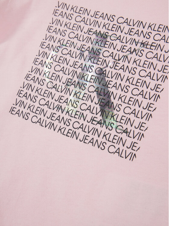 Calvin Klein Jeans Calvin Klein Jeans Póló Iridescnt Logo IG0IG00521 Rózsaszín Slim Fit