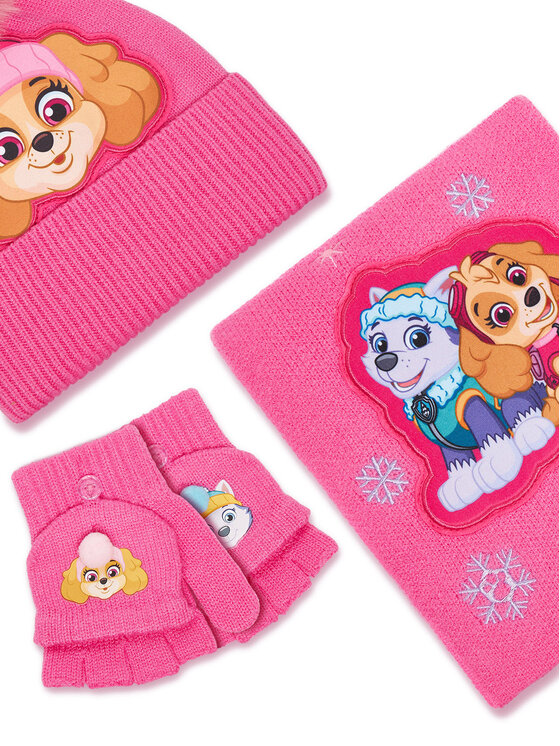 Paw Patrol Paw Patrol Sada čiapka, šál a rukavice CEO-ACCCS-AW25-329PAW Ružová