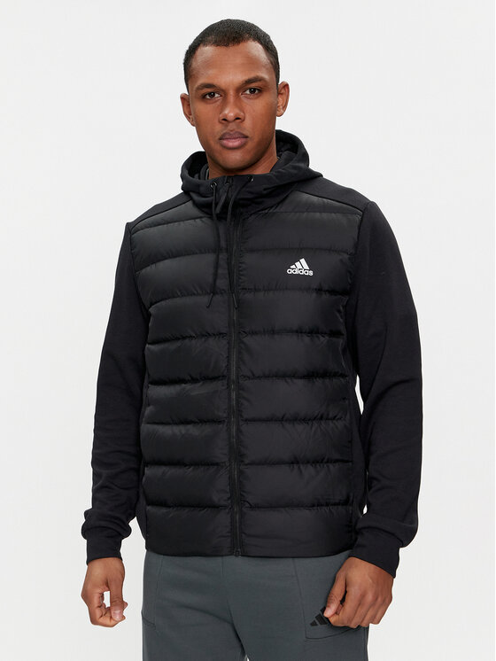 adidas Dūnu jaka Essentials Hybrid Down HZ4430 Melns Slim Fit