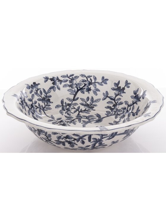 MIAhome MIAhome Dzbanek porcelanowy dekoracyjny MODELLO BLU z misą Biały