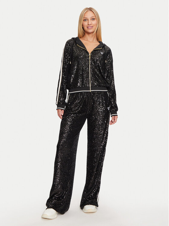 Guess Guess Bluza V4BQ19 KCI90 Czarny Regular Fit