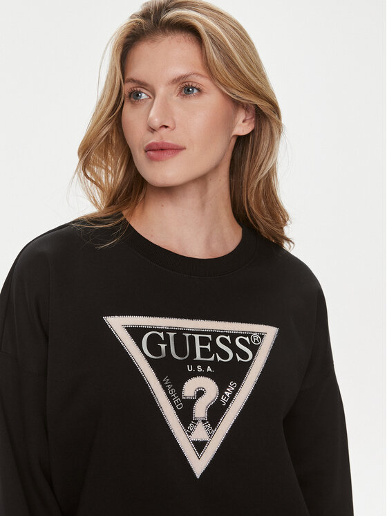 Guess Guess Bluza W4RQ13 KC5H2 Czarny Relaxed Fit