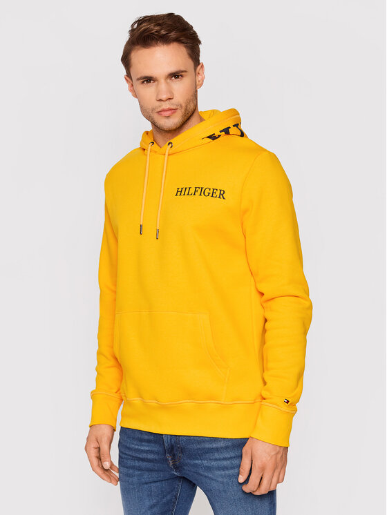 Tommy Hilfiger Felpa Hilfiger Logo On Hood MW0MW21424 Giallo Regular Fit Modivo