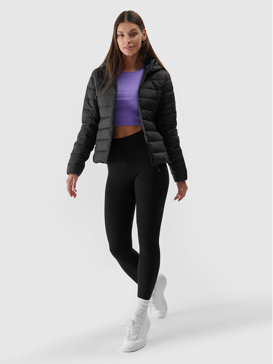 4F 4F Kurtka puchowa BASIC+ Czarny Slim Fit
