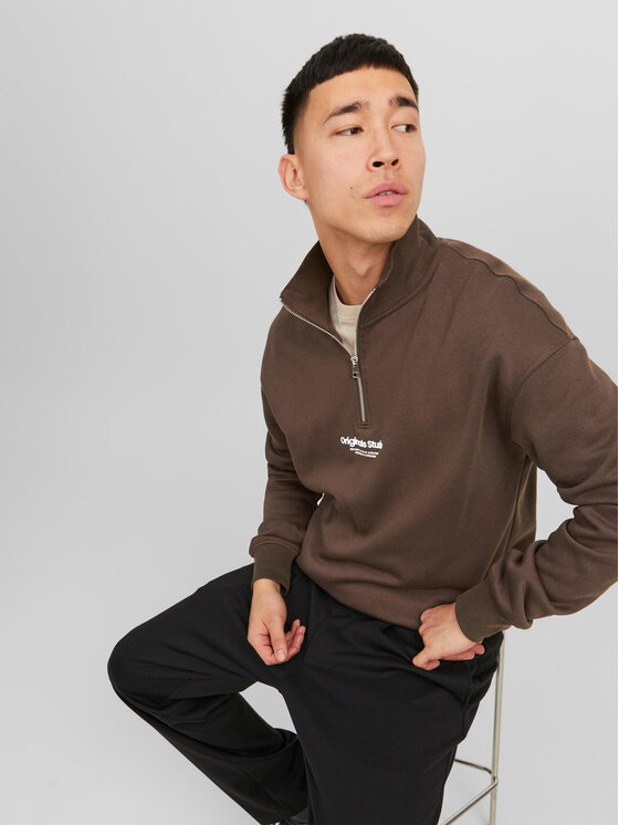 Jack & Jones Jack & Jones Суитшърт Vesterbro 12241777 Кафяв Relaxed Fit
