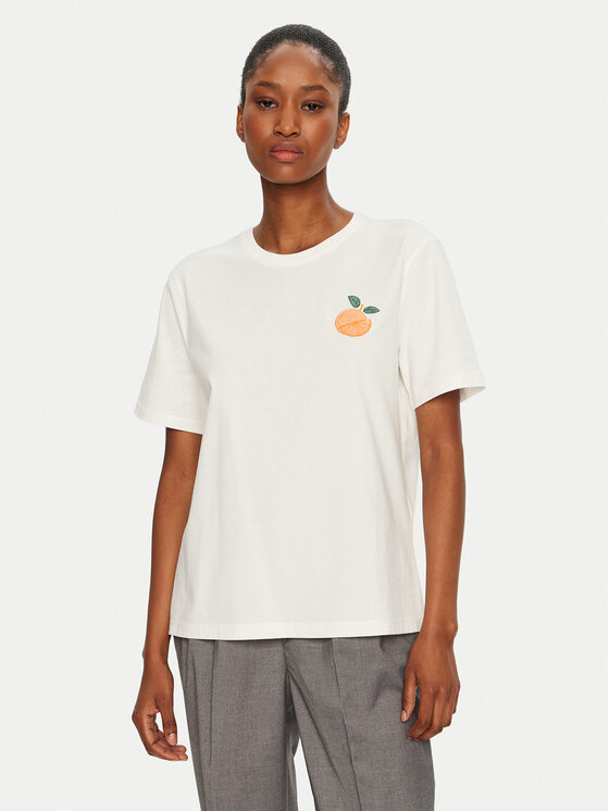 Vila Vila T-shirt Sybil 14097443 Bijela Regular Fit