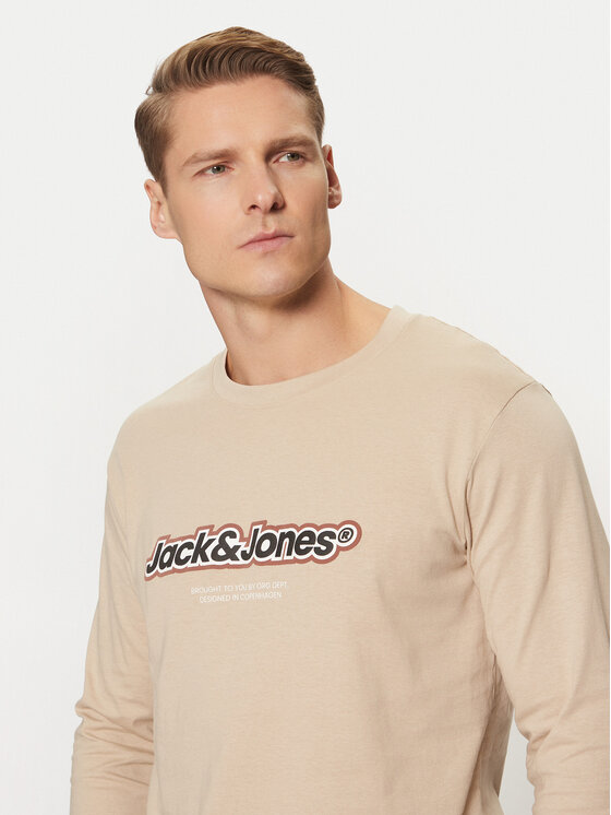 Jack&Jones Jack&Jones Pikkade varrukatega T-särk Vesterbro 12266419 Beež Relaxed Fit