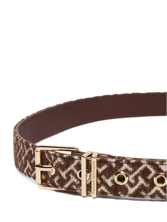 Tommy Hilfiger Tommy Hilfiger Gürtel Th Square 2.5 Jacquard AW0AW19141 Braun