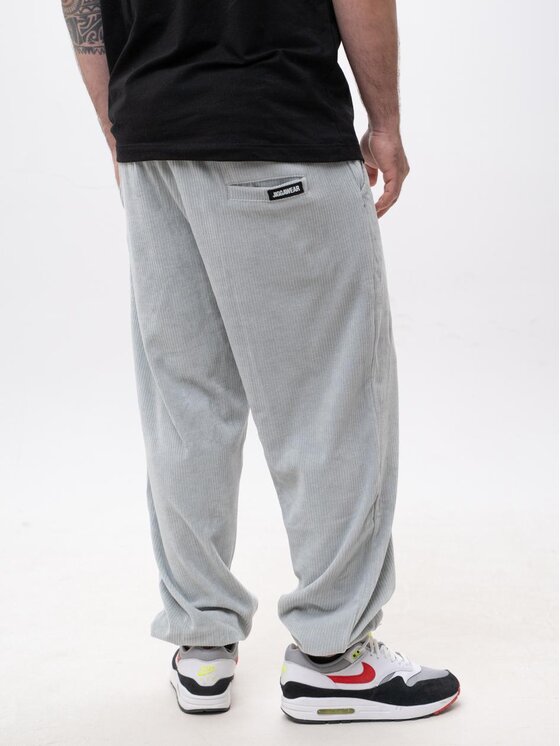 Jigga Wear Jigga Wear Spodnie materiałowe Spodnie Sztruksowe Męskie Szare Jigga Wear Cord XXL Szary Loose Fit