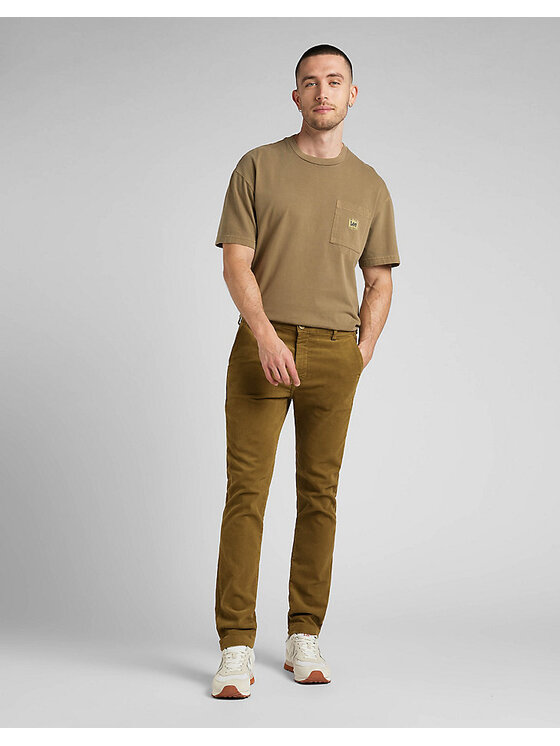 Lee Lee Pantaloni di tessuto SLIM CHINO Marrone Regular Fit