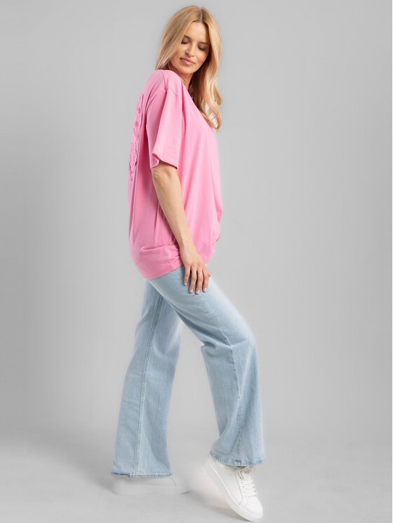 Perso Perso T-Shirt TCE245521F Różowy Regular Fit