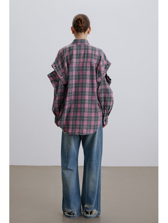 Estro Estro Πουκάμισο ER00119322 Ροζ Loose Fit