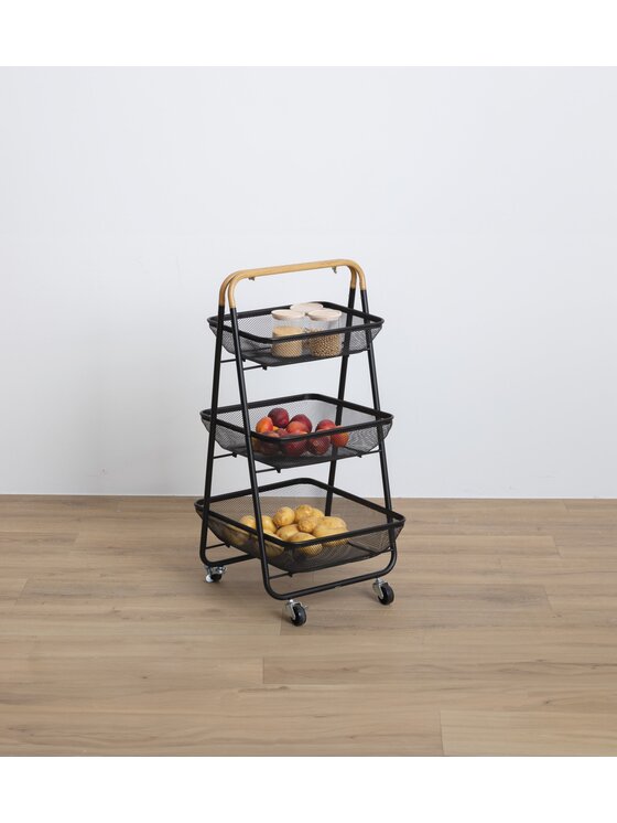 MIAhome MIAhome Organizer  Wózek kuchenny metalowy 86x48x41,5 cm ZEWA czarny Czarny
