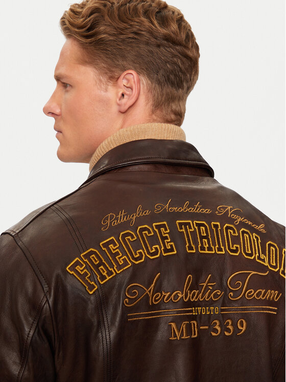 Aeronautica Militare Aeronautica Militare Giacca di pelle 242PN952PL147 Marrone Regular Fit